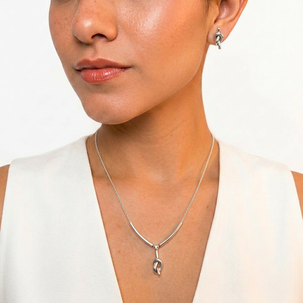 Penélope — Set Nudo en Barra en Plata 925