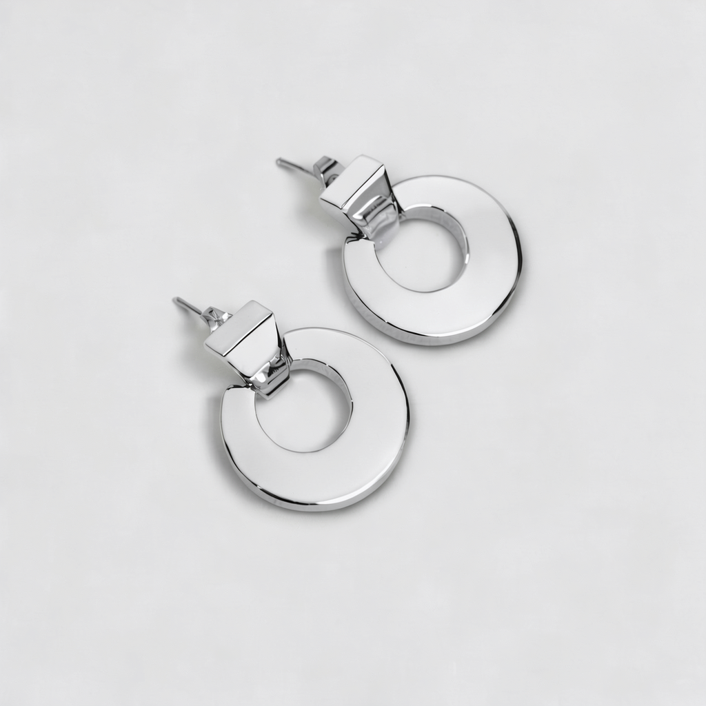 Saturno — Aretes Anillos Planetarios 22mm en Plata 925
