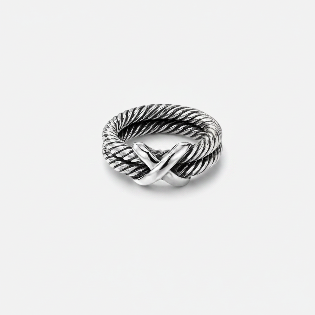 Aracne — Set Pulsera y Anillo Trenzado en Plata 925