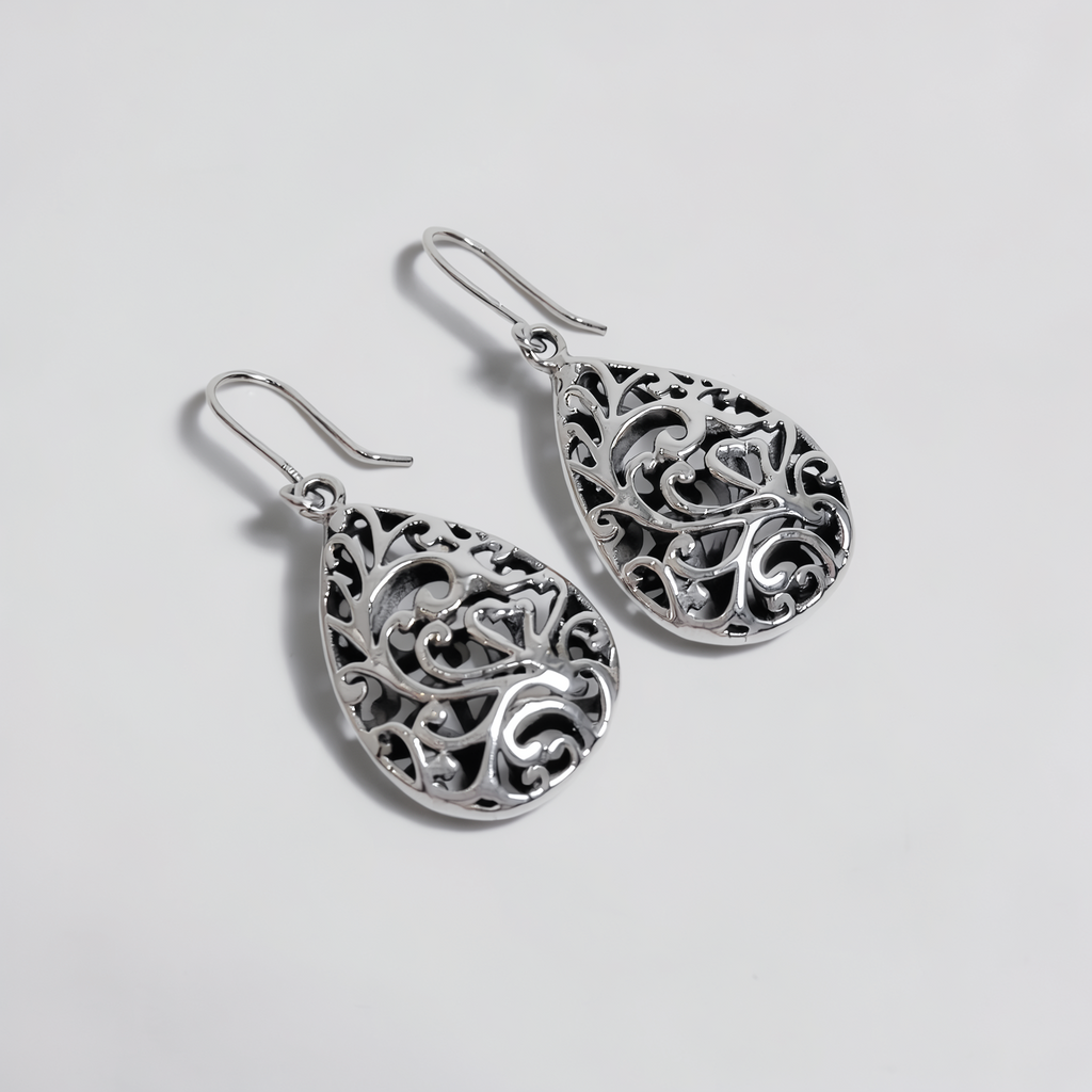 Ariadna — Aretes Filigrana Voluta en Plata 925