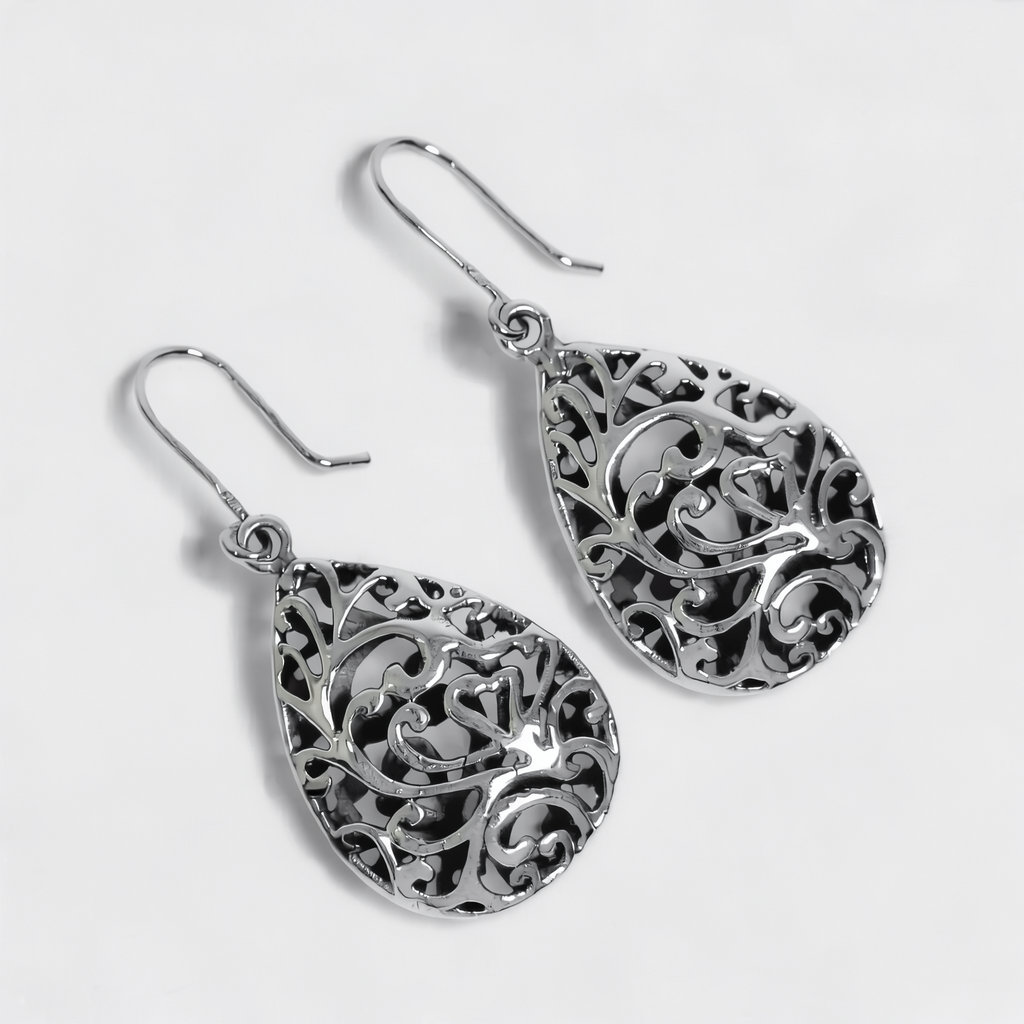 Ariadna — Aretes Filigrana Voluta en Plata 925