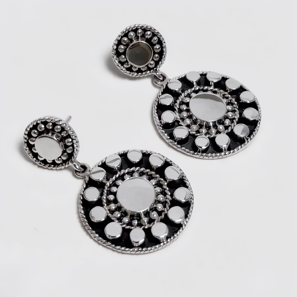 Helios — Aretes Disco Solar en Plata 925