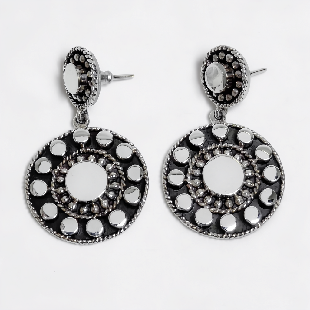 Helios — Aretes Disco Solar en Plata 925