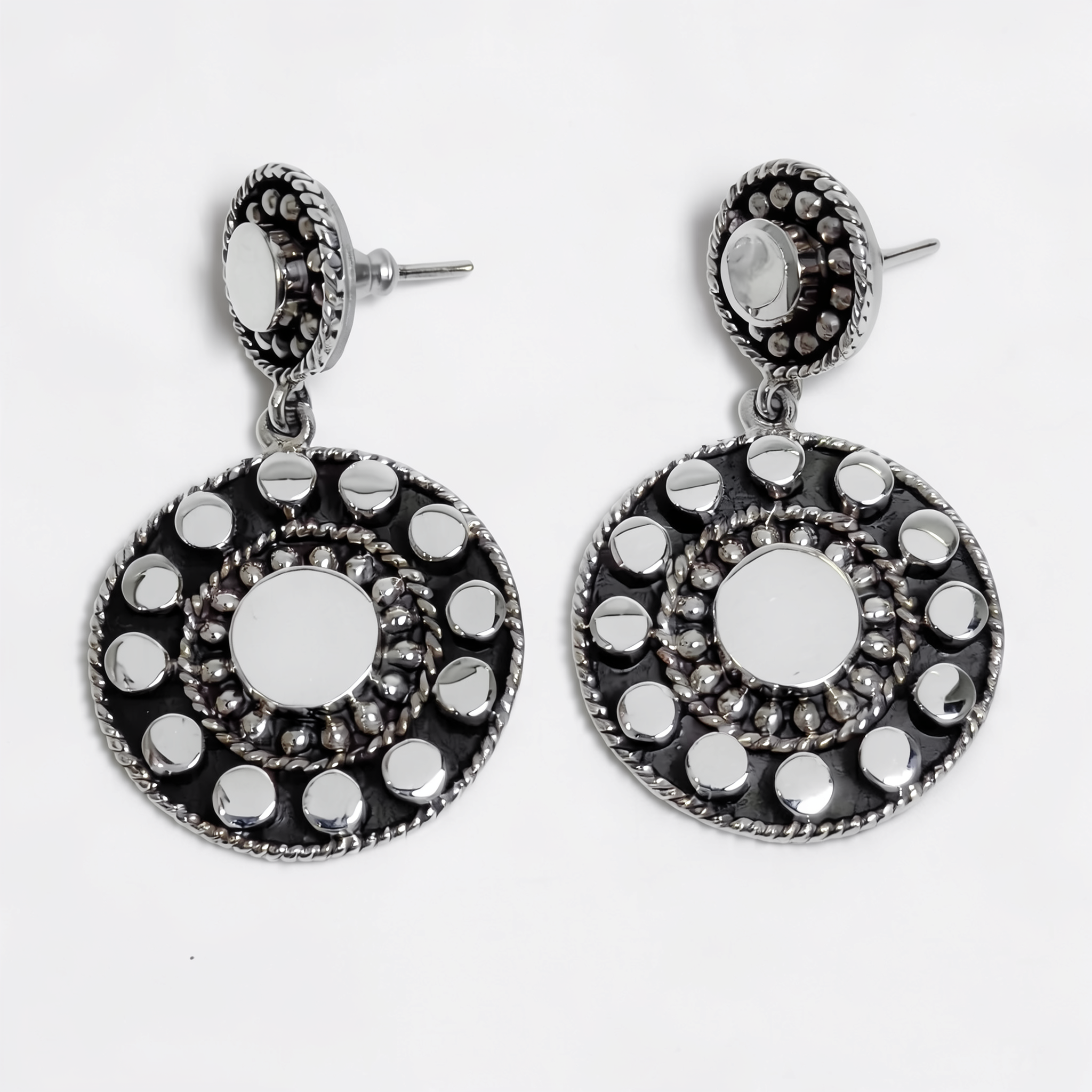 Helios — Aretes Disco Solar en Plata 925