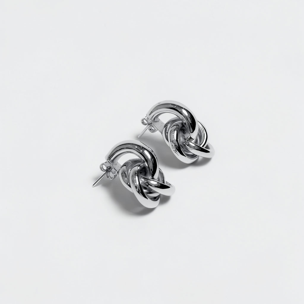 Cárites — Aretes Triple Anillo en Plata 925