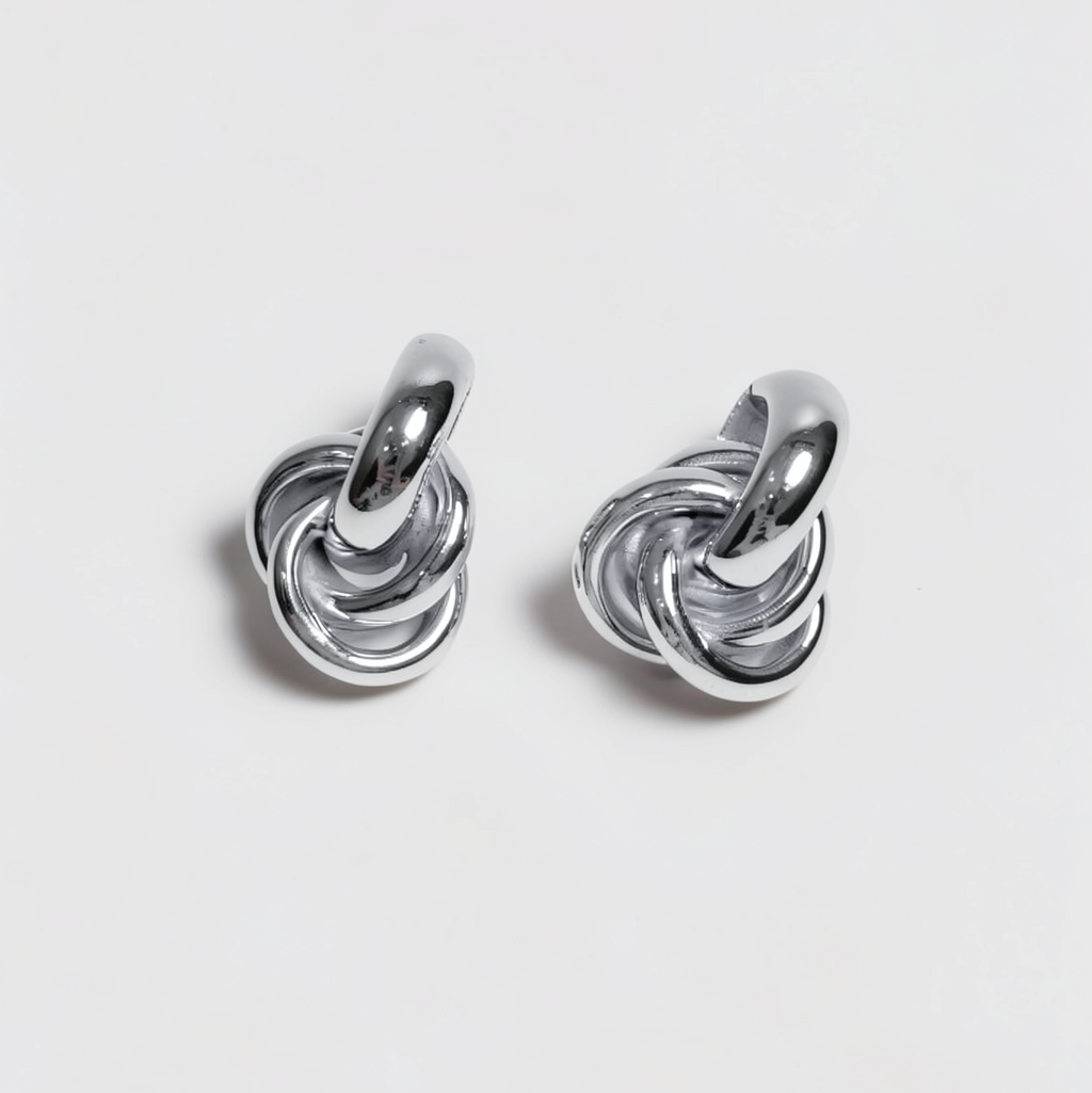 Cárites — Aretes Triple Anillo en Plata 925