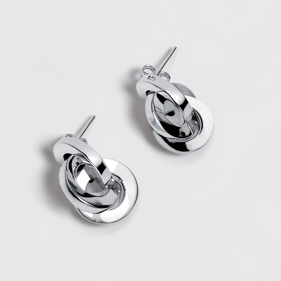 Moiras — Aretes Triple Anillo en Plata 925