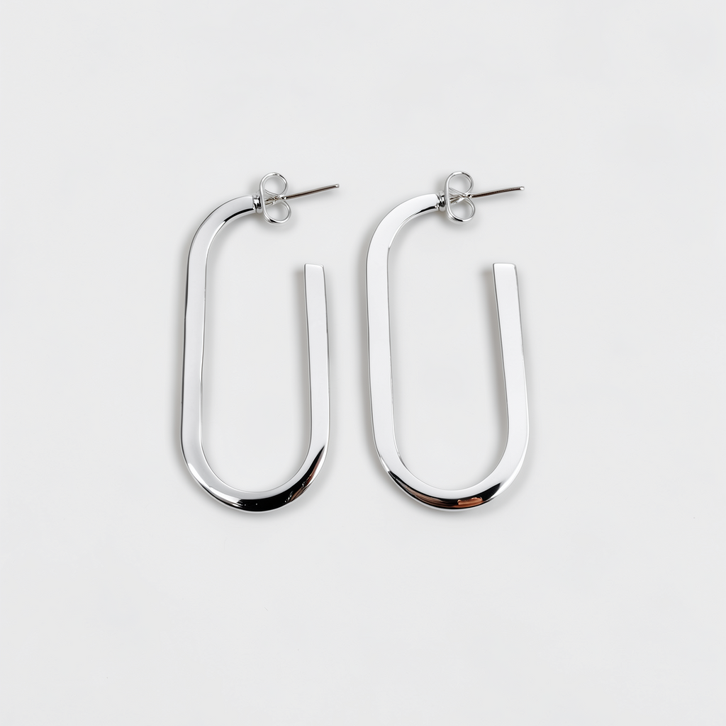 Pegaso — Aretes U Geométrica en Plata 925